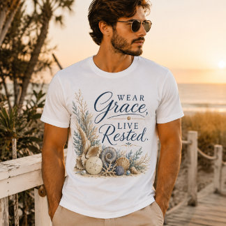 Draag genade, leef uitgerust – Kust Inspiratie T-shirt