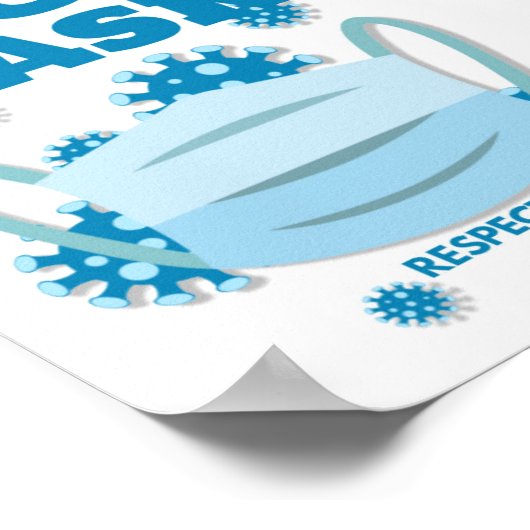 Draag gezichtsmasker poster (Hoek)