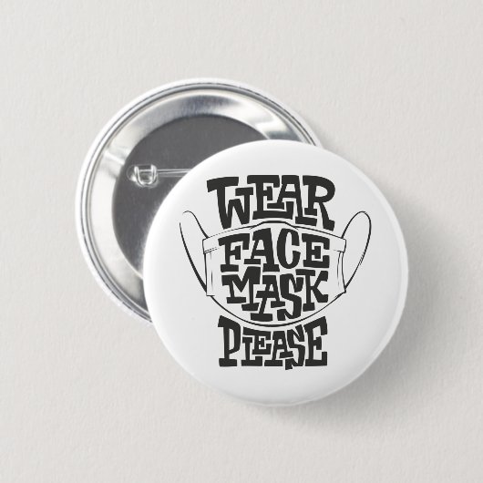 draag gezichtsmasker ronde button 5,7 cm (Voorkant /achterkant)