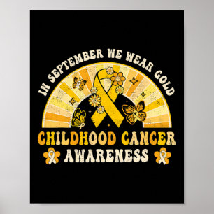 Draag Gold Childhood Cancer Awareness Warrior Rain Poster