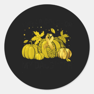 Draag goud voor mijn dochter kindertijd kanker pom ronde sticker
