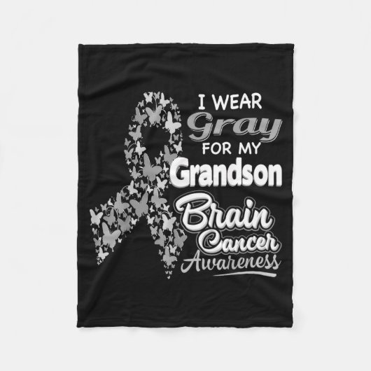 Draag Grijs Voor Kleinzoon - Hersenkanker Bewustzi Fleece Deken (Voorkant)