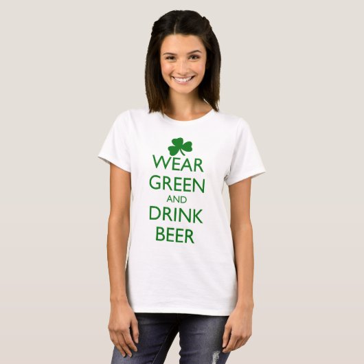 DRAAG GROEN EN DRINK T-SHIRT (Voorkant volledig)