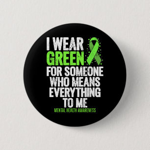Draag groen lint bestrijden het stigma mentale gez ronde button 5,7 cm