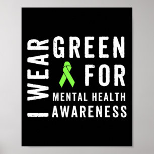 Draag Groen voor de bewustmaking van de geestelijk Poster