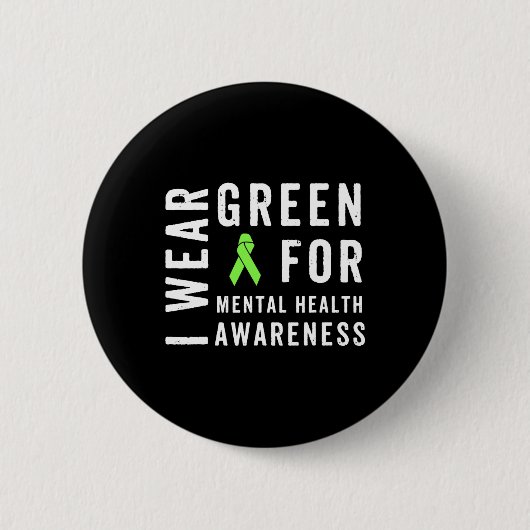 Draag Groen voor de bewustmaking van de geestelijk Ronde Button 5,7 Cm (Voorkant)