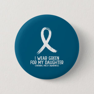 Draag groen voor de bewustwording van hersenverlam ronde button 5,7 cm