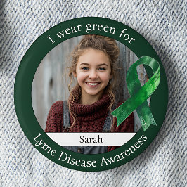 Draag groen voor Lyme-ziekte bewustzijnsfoto Ronde Button 5,7 Cm