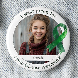 Draag groen voor Lyme-ziekte bewustzijnsfoto Ronde Button 5,7 Cm