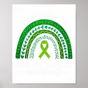 Draag groen voor mentale gezondheid bewustzijn lin poster
