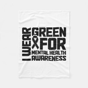 Draag groen voor mentale gezondheidsbewustzijn Maa Fleece Deken