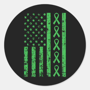 Draag groen voor mijn man nierziekte bewustzijn ronde sticker