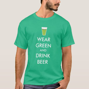 Draag Groene en  Pint van de Bier van de Drink T-shirt