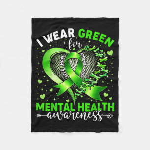 Draag groene lint dragonfly voor mentale gezondhei fleece deken