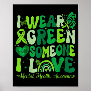 Draag groene shirt voor de maand van de mentale ge poster
