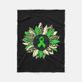 Draag Groene Zonnebloem Nierziekte Awareness Warr Fleece Deken (Voorkant)