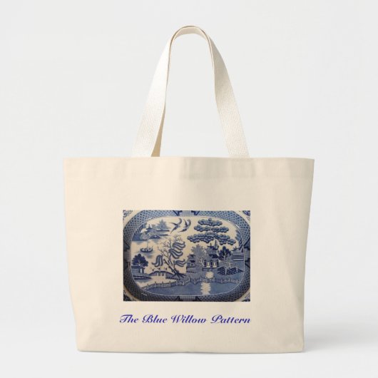 Draag het Blauwe Wilde Patroon altijd Grote Tote Bag (Voorkant)