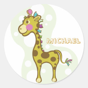 Draag het Karakter van de Giraffe Ronde Sticker