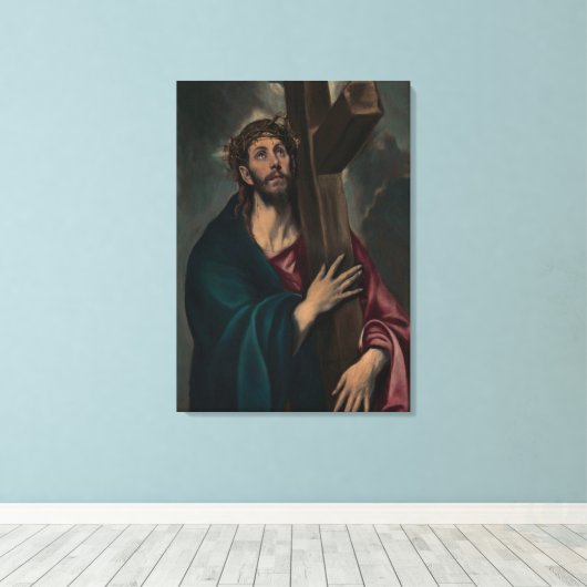 Draag het Kruis Canvas Afdruk (Insitu (Houten vloer))