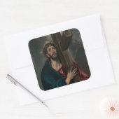 Draag het Kruis Vierkante Sticker (Envelop)