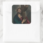 Draag het Kruis Vierkante Sticker (Tas)