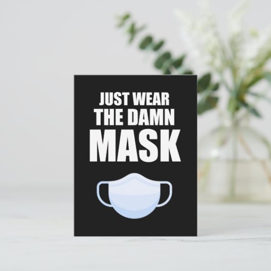 Draag het masker briefkaart (Staand voorkant)