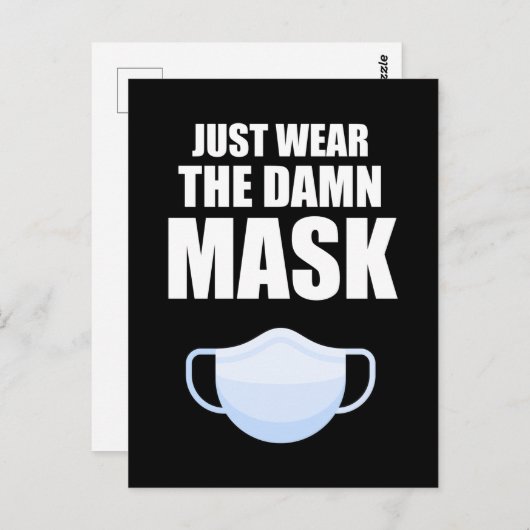 Draag het masker briefkaart (Voorkant / Achterkant)