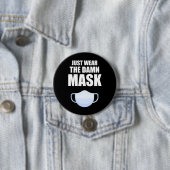 Draag het masker ronde button 7,6 cm (In situ)