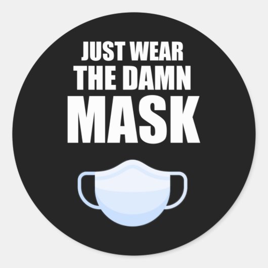 Draag het masker ronde sticker (Voorkant)