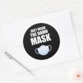 Draag het masker ronde sticker (Envelop)
