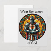 Draag het pantser van God, een wapendrager Christe Notitiekaartje (Voorkant / Achterkant)