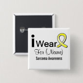  Draag ik een Sarcoma Cancer Ribbon Vierkante Button 5,1 Cm (Voorkant /achterkant)