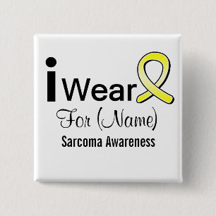  Draag ik een Sarcoma Cancer Ribbon Vierkante Button 5,1 Cm
