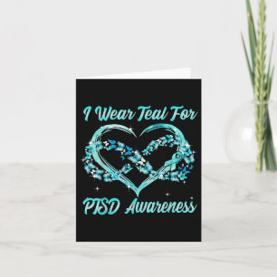 Draag Ik heb Blauwgroen voor PTSS Awareness Heart Kaart