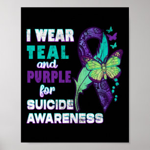 Draag Ik heb Paarse Blauwgroen voor Suicide Awaren Poster