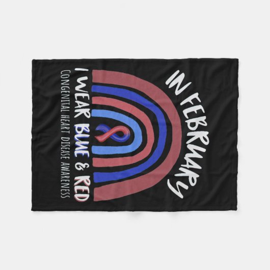 Draag in februari hartziekte bewustzijn fleece deken (Voorkant (Horizontaal))