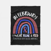 Draag in februari hartziekte bewustzijn fleece deken (Voorkant)