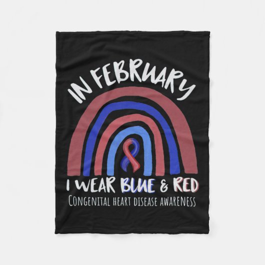 Draag in februari hartziekte bewustzijn fleece deken (Voorkant)