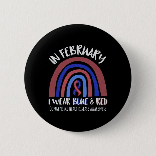 Draag in februari hartziekte bewustzijn ronde button 5,7 cm (Voorkant)