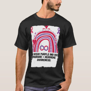 Draag in juni paars Rode Migraine Hoofdpijn bewust T-shirt