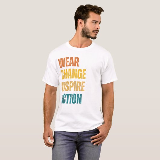 Draag, ,inspire ,action wijzigen t-shirt (Voorkant volledig)
