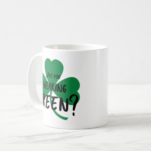 Draag je groen? Shamrock Mok (Voorkant links)