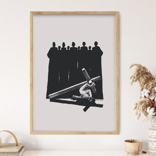 Draag Je Kruis,, Jezus Kunst, Bijbel Schetsen, Bij Poster