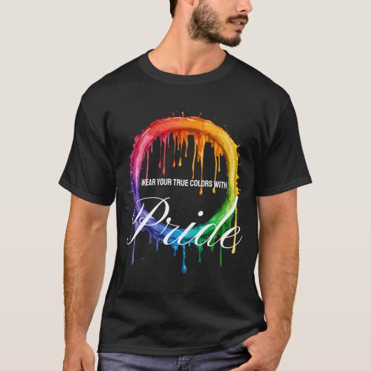Draag je ware kleuren met trots - Vibrant Rainbow T-shirt (Voorkant)
