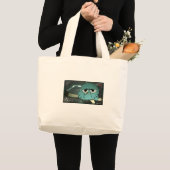 "Draag je wereld in stijl." Grote Tote Bag (Voorkant (product))