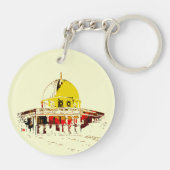 Draag Jeruzalem met je mee: Dome of the Rock Trave Sleutelhanger (Achterkant)