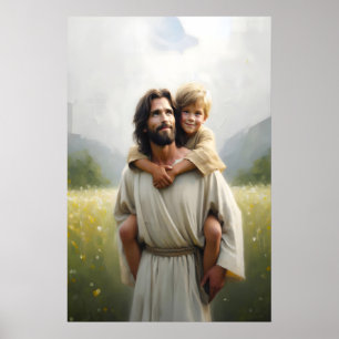 Draag Me Jezus en Kind Jezus en Kinderen Christeli Poster