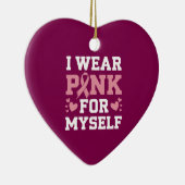 Draag mezelf roze keramisch ornament (Rechts)