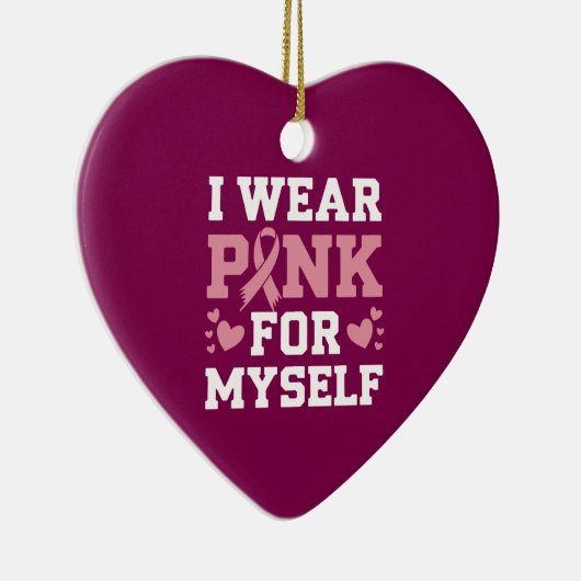 Draag mezelf roze keramisch ornament (Rechts)