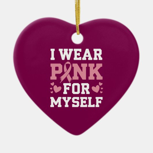 Draag mezelf roze keramisch ornament (Voorkant)